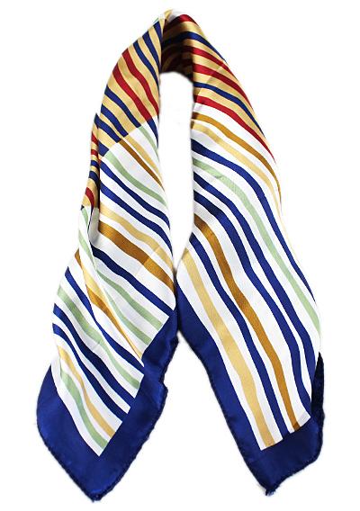 Romwe Blue Green Stiped Fashion Scarves