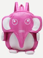 Romwe Pink Elephant Design Pu Backpack