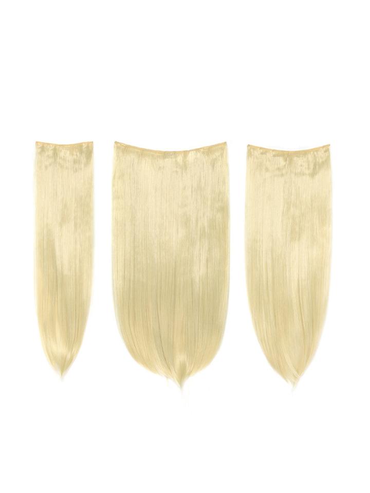 Romwe Pure Blonde Clip In Straight Hair Extension 3pcs