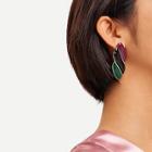 Romwe Color Block Bar Stud Earrings
