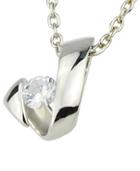 Romwe White Diamond Silver Pendants Necklace