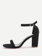 Romwe Two Part Block Heeled Sandals