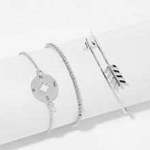 Romwe Arrow Design Bracelet Set 3pcs