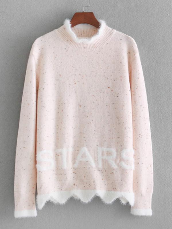 Romwe Candy Dot Zigzag Hem Knitwear