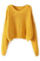 Romwe Romwe Short Length Loose Style Ginger Jumper