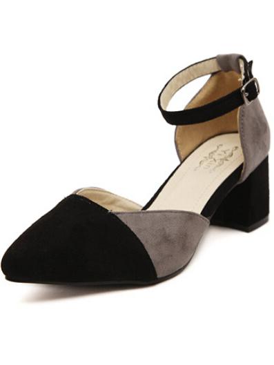 Romwe Black Slingbacks Mid Heeled Pumps