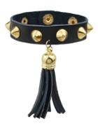 Romwe Black Pu Leather Spike Bracelets