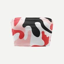 Romwe Camo Print Tube Top