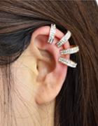 Romwe Gold Rhinestone Cuff Earring