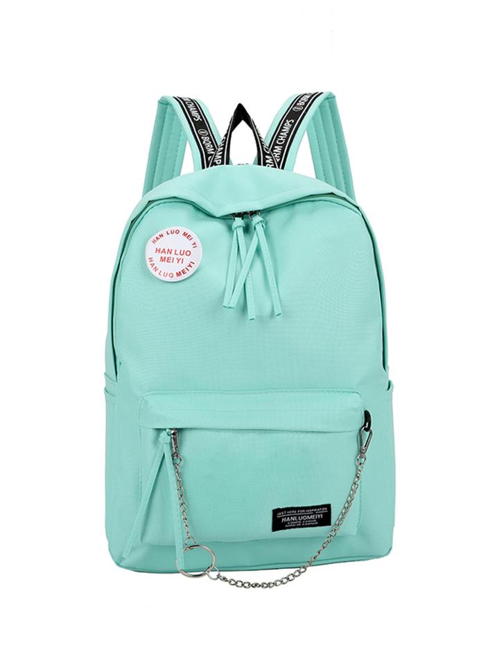 Romwe Chain Detail Front Pocket Backpack