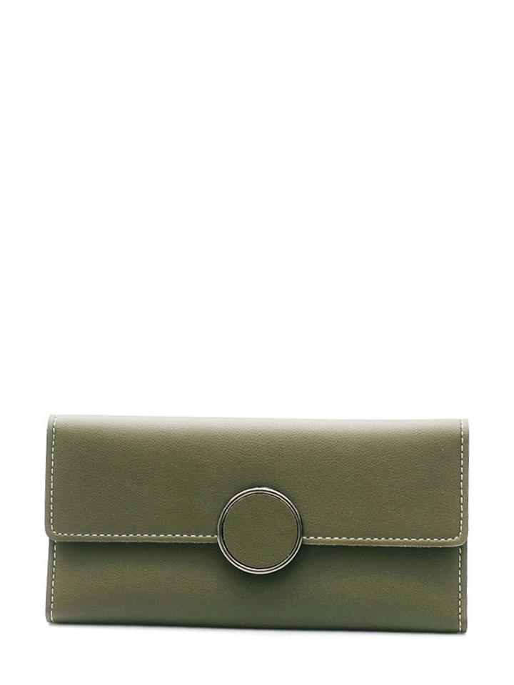 Romwe Open Ring Front Pu Wallet