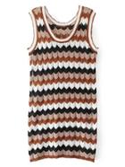 Romwe Zigzag Print Sleeveless Sweater Dress