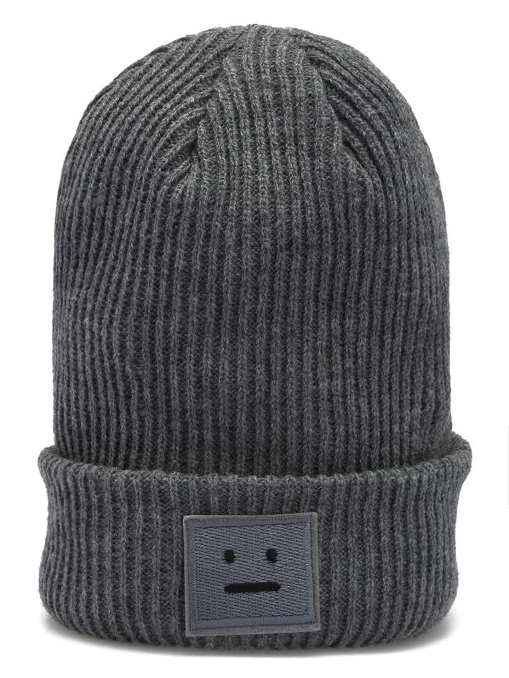 Romwe Smile Patch Grey Hat