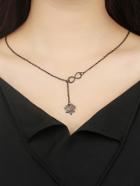 Romwe Infinity & Flower Detail Chain Necklace
