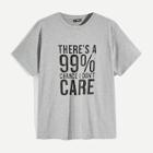 Romwe Guys Slogan Print Marled T-shirt
