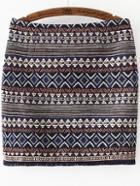Romwe Tribal Print Skinny Skirt
