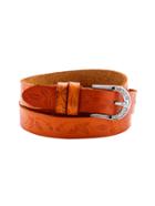 Romwe Brown Floral Embossed Leather Rhinestone Buckle Belt