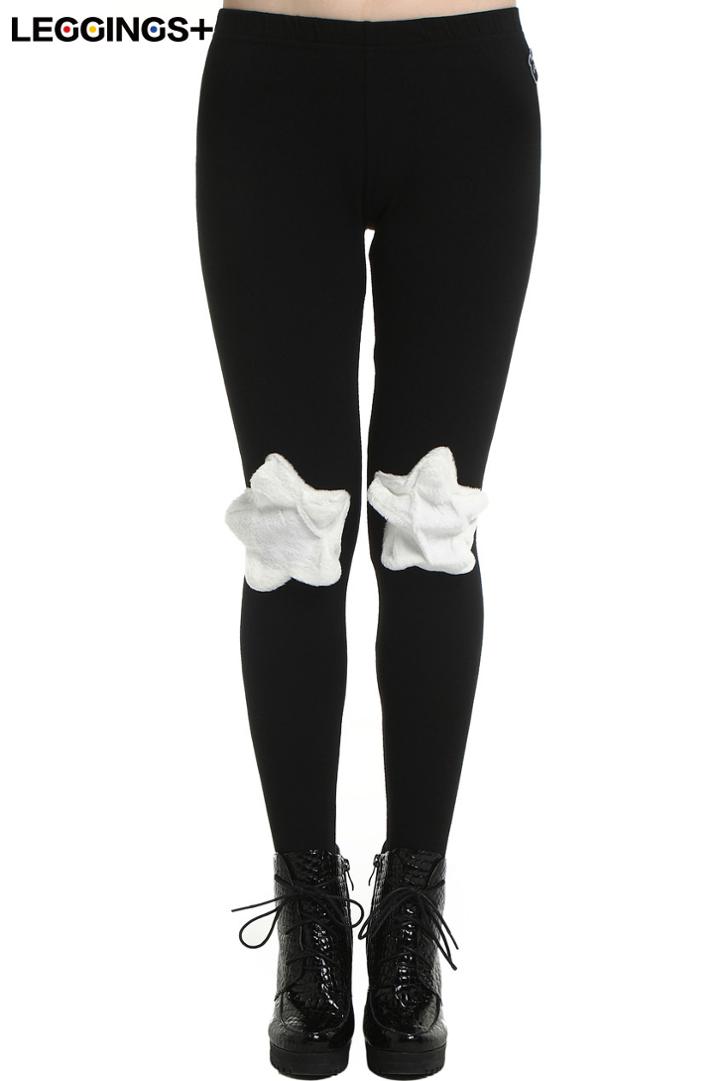 Romwe Romwe Five Star Patch Black Leggings