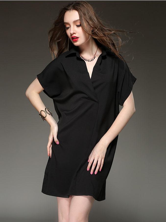 Romwe V Neck Slit Side With Belt Dress