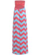 Romwe Strapless Open Back Zigzag Dress