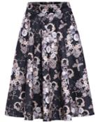 Romwe Key Print Midi Skirt