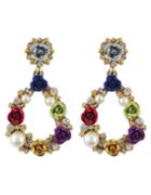 Romwe Latest Design Colorful Women Flower Shaped Drop Earrings