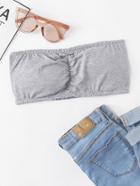 Romwe Elastic Pleated Tube Top
