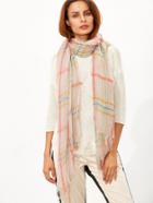 Romwe Multicolor Plaid Raw Edge Scarf