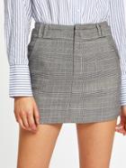 Romwe High Waist Plaid Mini Skirt