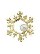 Romwe Snowflake Brooches Pin With Simulated-pearl Women Accessories