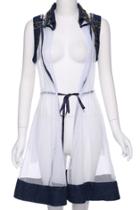 Romwe Romwe Sequin & Beaded Embellished Sleeveless White Cardigan
