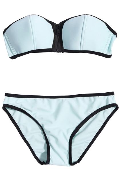 Romwe Dual-tone Zippered Sexy Bikini