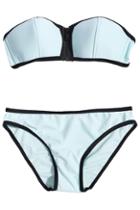 Romwe Dual-tone Zippered Sexy Bikini