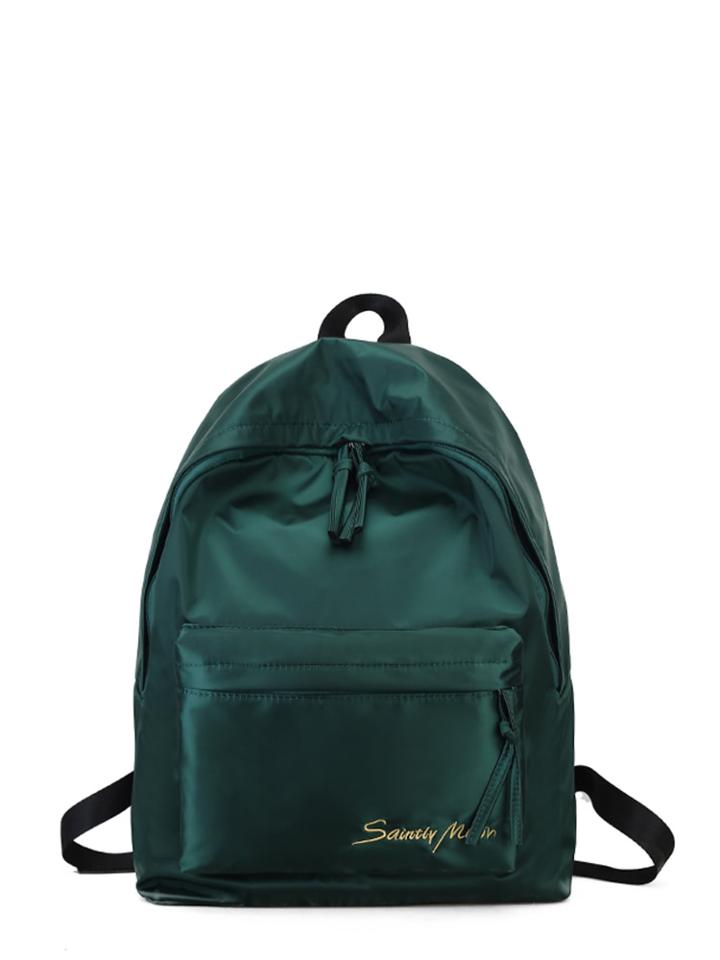 Romwe Pocket Front Velvet Backpack