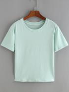 Romwe Crew Neck Green T-shirt