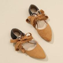 Romwe O-ring Knot Detail Point Toe Flats