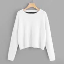 Romwe Lace-up Detail Sweater