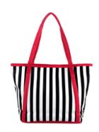 Romwe Contrast Stripe Tote Bag