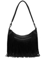 Romwe Black Tassel Pu Shoulder Bag