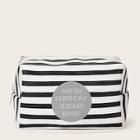 Romwe Letter Pattern Striped Makeup Bag