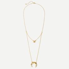 Romwe Moon & Star Pendant Layered Chain Necklace
