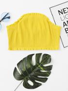 Romwe Frill Hem Ribbed Bandeau Top