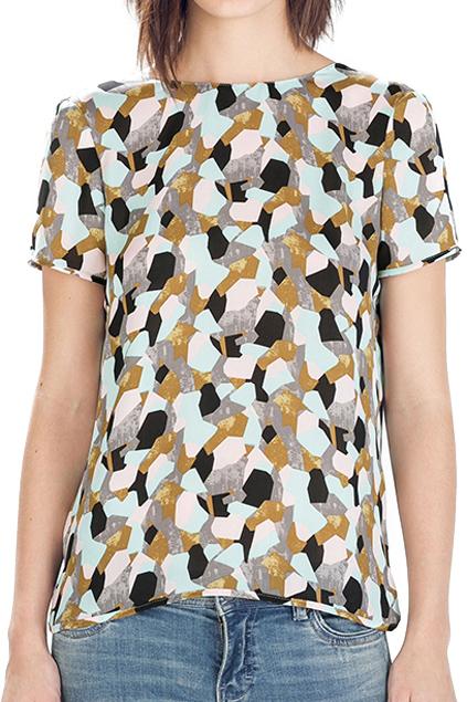 Romwe Scrawl Print Short Sleeved T-shirt