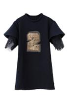 Romwe Lace Panel 2 Appliqued Shift Dress