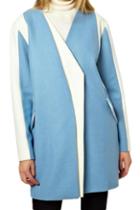 Romwe Color Block Blue Coat