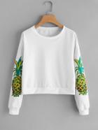 Romwe Pineapple Print Sweatshirt