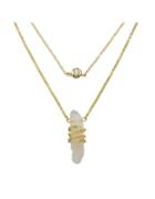 Romwe White Two Layers Necklace Pendant