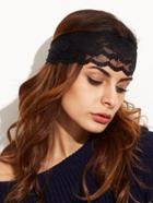 Romwe Black Scalloped Lace Headband
