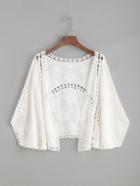 Romwe Embroidery Hollow Out Top