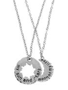 Romwe Silver Personalised Engraved Sun And Moon Necklaces